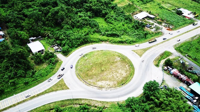 Infrastructure Works — road roundabout aerial view